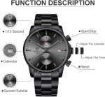 GOLDEN HOUR Fashion Business Mens Watches with Stainless Steel Waterproof Chronograph Quartz Watch for Men, Auto Date - Image 4