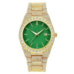 Top Quality Mens No Logo Luxury Stainless Steel Gold Diamond Quartz Watch